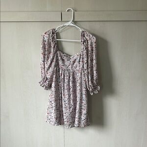 Blue Rain Floral Pink Dress